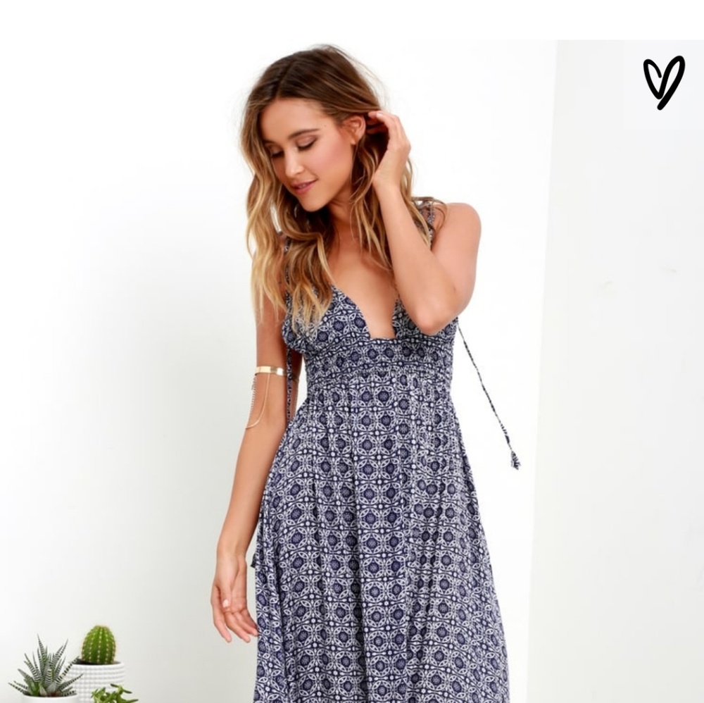 Blue print maxi dress